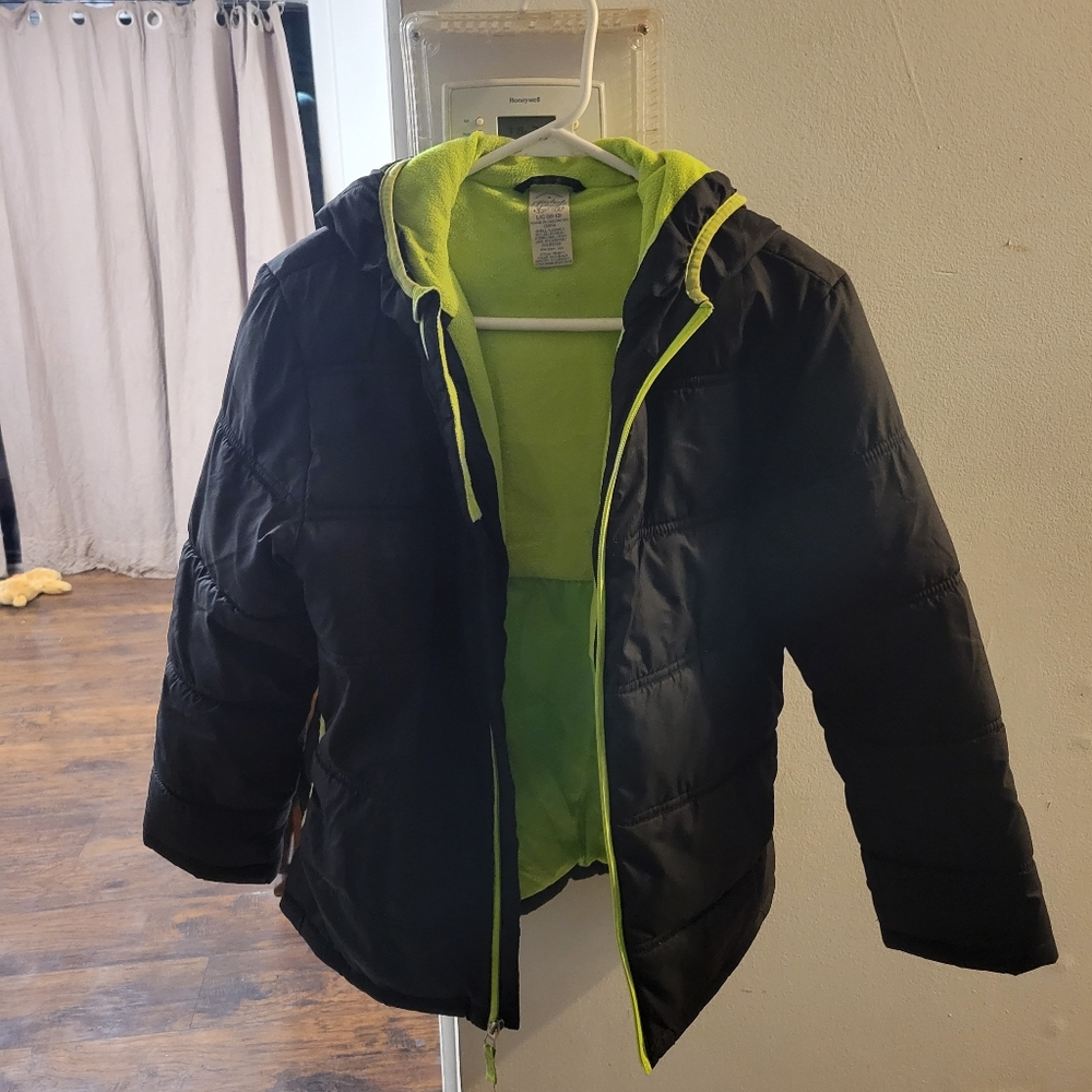 Green and black coat